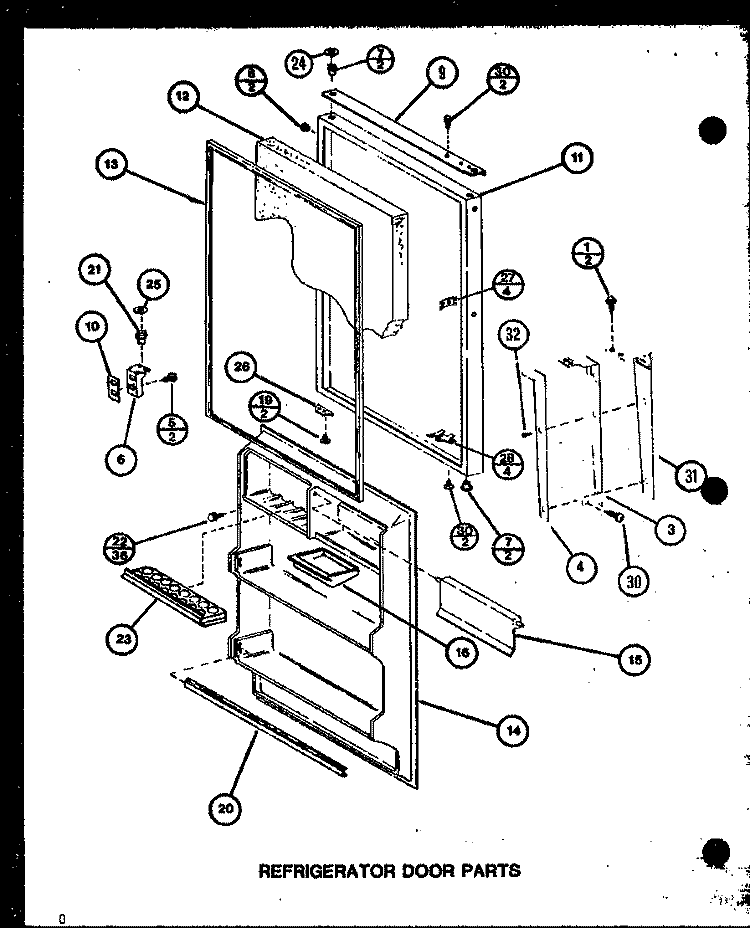 REF DOOR PARTS Diagram and Parts List for TJ16M P7859219W Amana Refrigerator