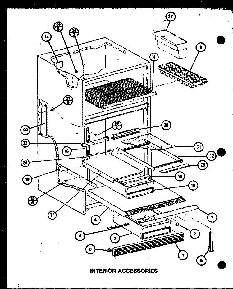 INTERIOR ACCESSORIES Diagram and Parts List for TJ16M P7859219W Amana Refrigerator