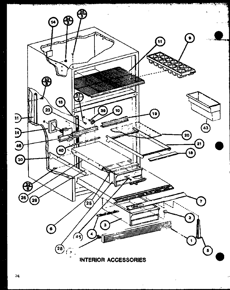 INTERIOR ACCESSORIES Diagram and Parts List for TJ18M P7859221W Amana Refrigerator