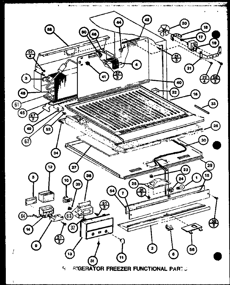 REF FZ FUNCTIONAL PARTS Diagram and Parts List for TJ18M P7859221W Amana Refrigerator