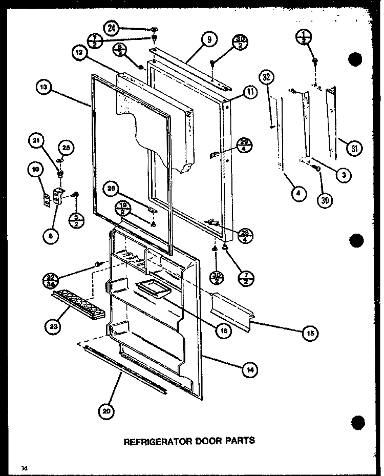 REF DOOR PARTS Diagram and Parts List for TJ20M P7859223W Amana Refrigerator