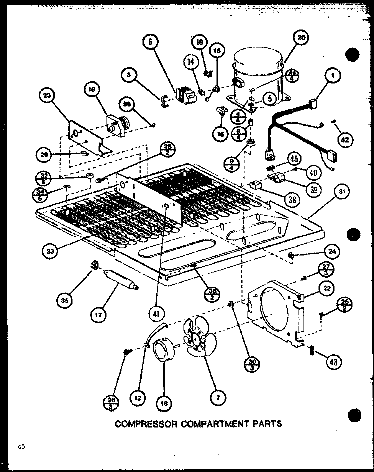 COMPRESSOR COMPARTMENT PARTS Diagram and Parts List for TJ20M P7859223W Amana Refrigerator