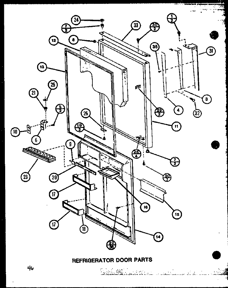REF DOOR PARTS Diagram and Parts List for TJ22M P7859224W Amana Refrigerator