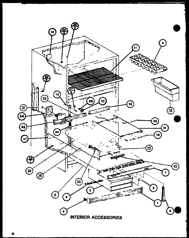 INTERIOR ACCESSORIES Diagram and Parts List for TJ22M P7859224W Amana Refrigerator