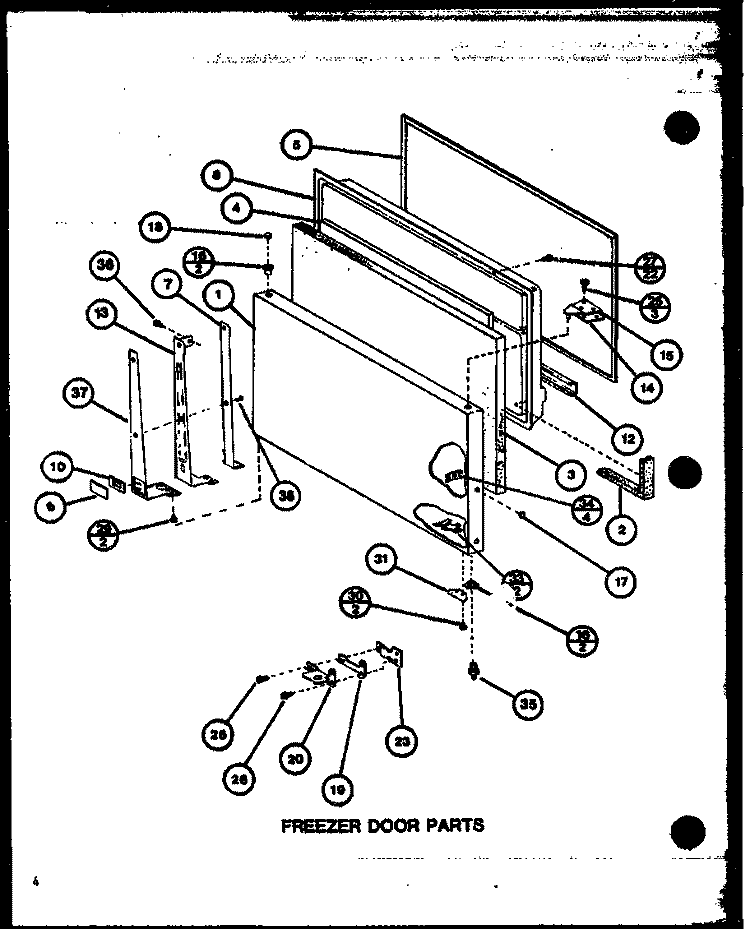 FZ DOOR PARTS Diagram and Parts List for TR18M P7859226W Amana Refrigerator