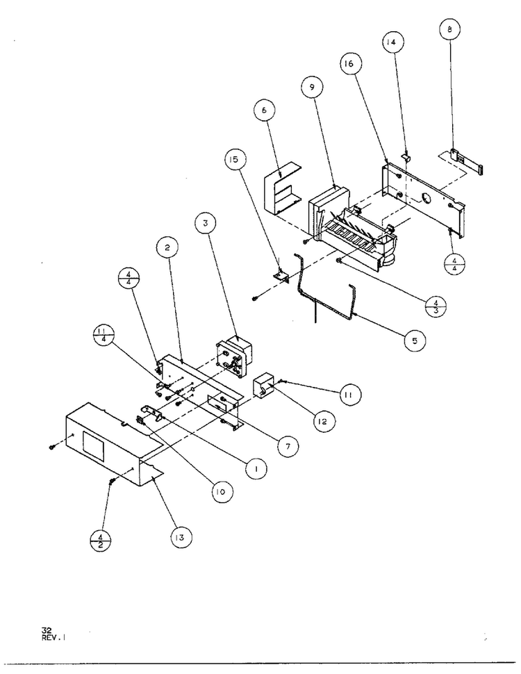 Ice Maker Diagram and Parts List for SQD25MB3  Amana Refrigerator
