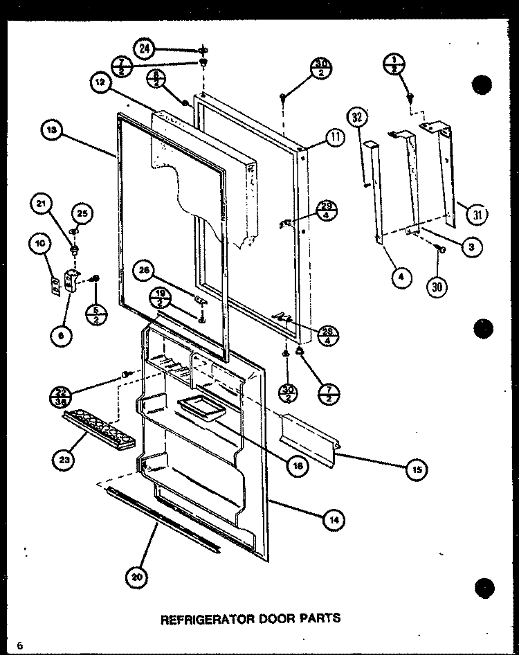 REF DOOR PARTS Diagram and Parts List for TRG20M P7859232W Amana Refrigerator