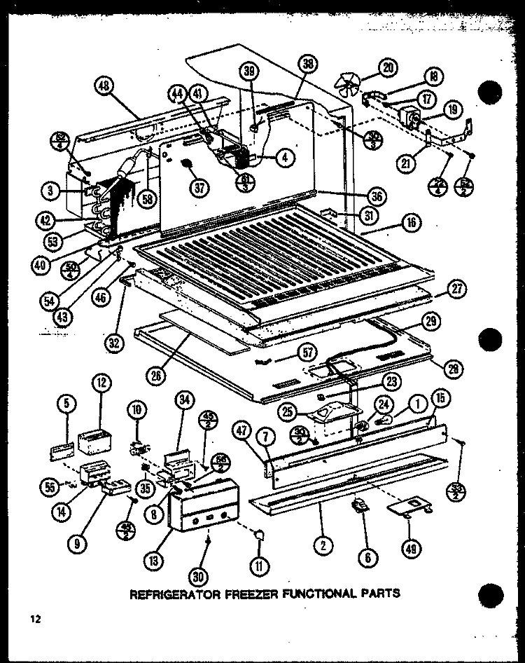 REF FZ FUNCTIONAL PARTS Diagram and Parts List for TM16N P1102101W Amana Refrigerator