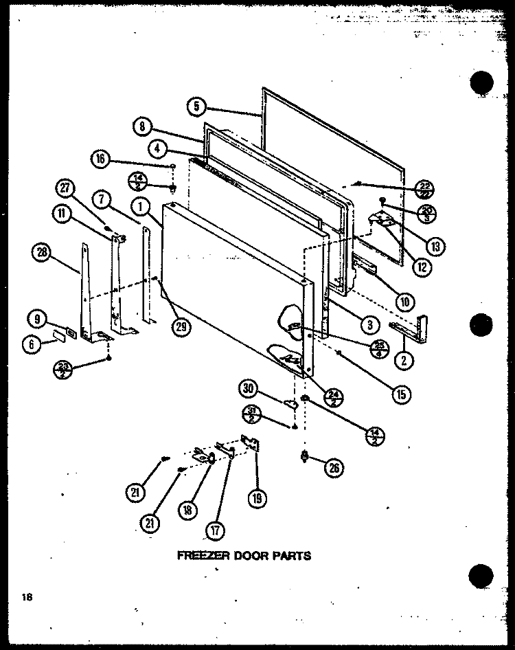 FZ DOOR PARTS Diagram and Parts List for TM18N P1102103W Amana Refrigerator