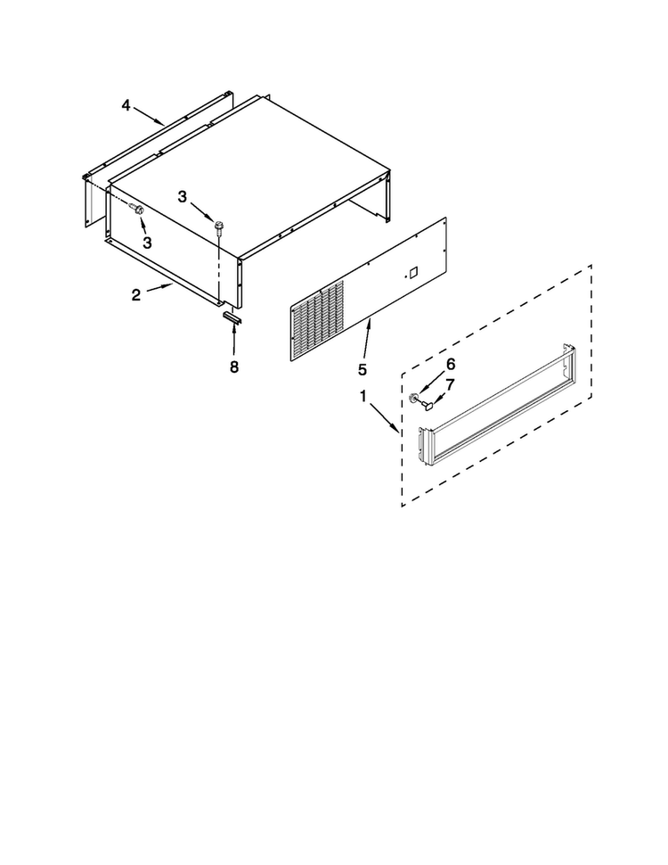 Top Grille And Unit Cover Parts Diagram and Parts List for JS48CXDBDB13  Jenn-Air Refrigerator