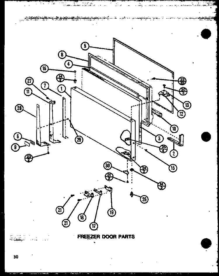 FZ DOOR PARTS Diagram and Parts List for TM20N P1102106W Amana Refrigerator