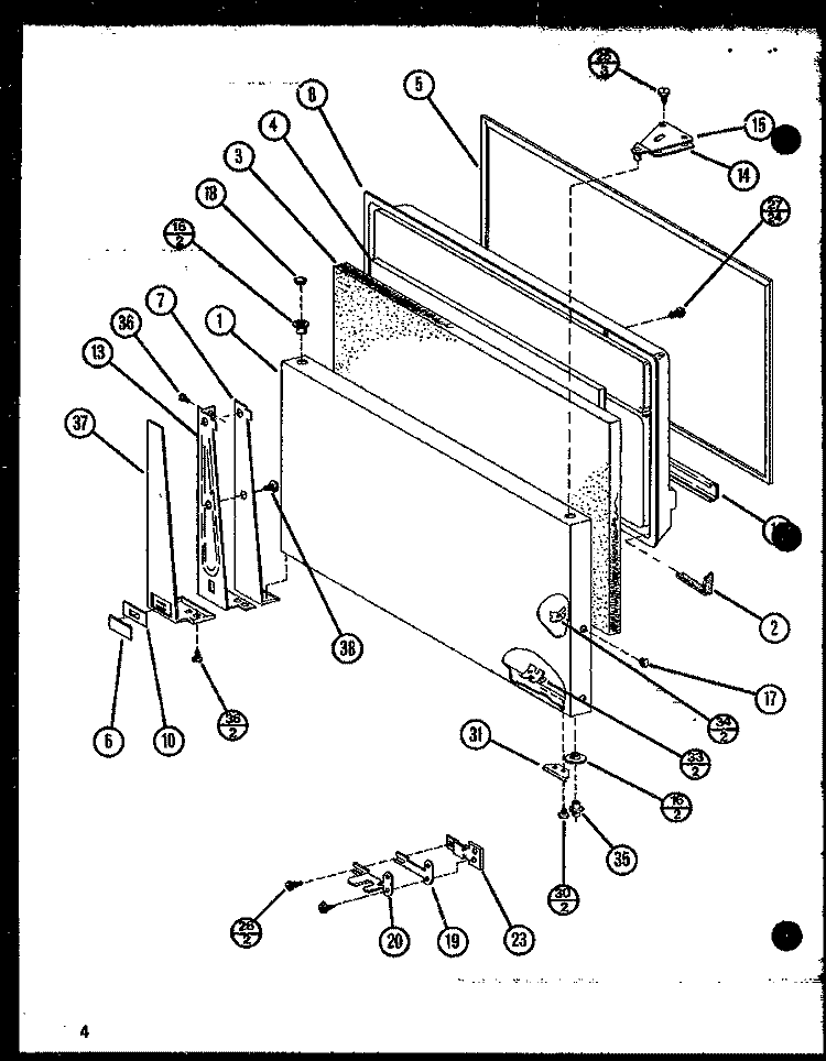 Page 1 Diagram and Parts List for TR18N P1106108W Amana Refrigerator