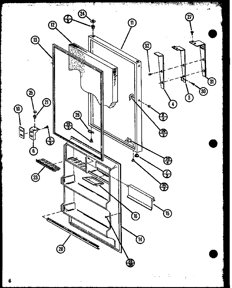 Page 2 Diagram and Parts List for TR18N P1106108W Amana Refrigerator