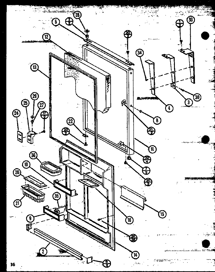 Page 16 Diagram and Parts List for TC22N P1106205W Amana Refrigerator