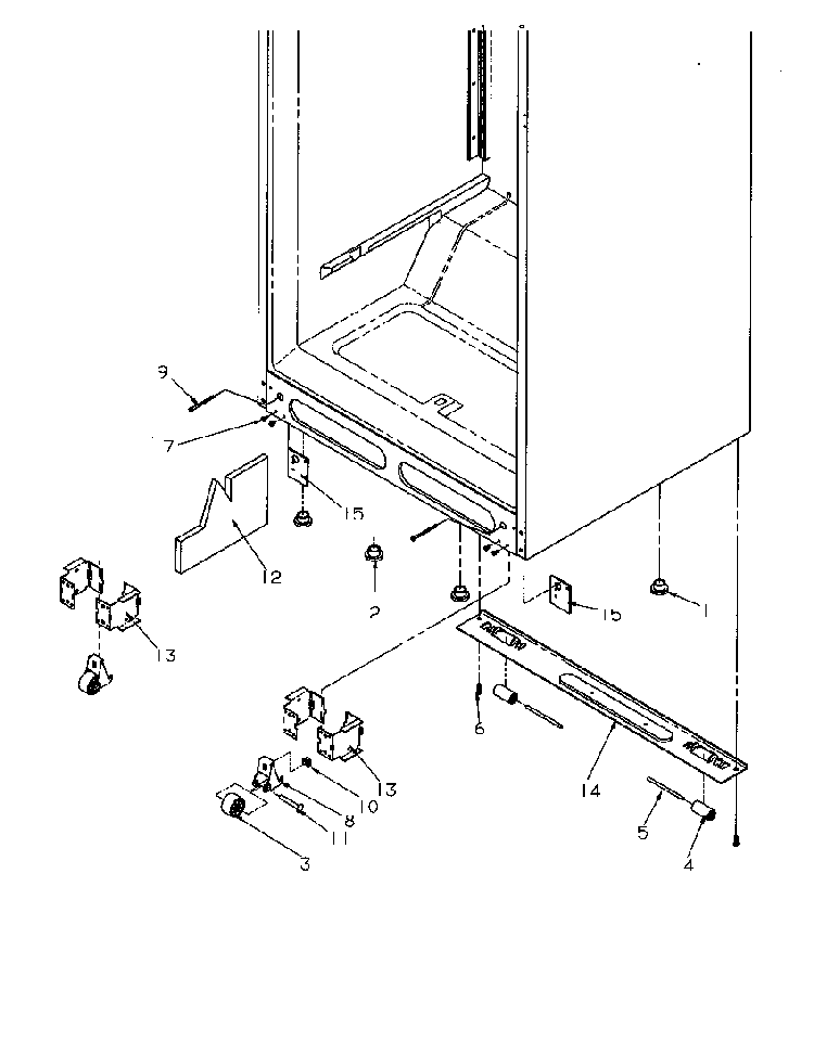Cabinet Bottom Diagram and Parts List for TA18S2W-P1194503WW  Amana Refrigerator