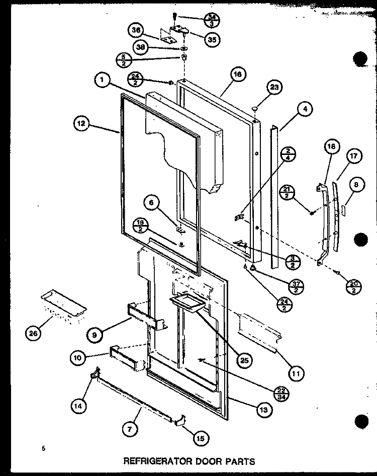 REF DOOR PARTS Diagram and Parts List for BL20J P7680818W Amana Refrigerator