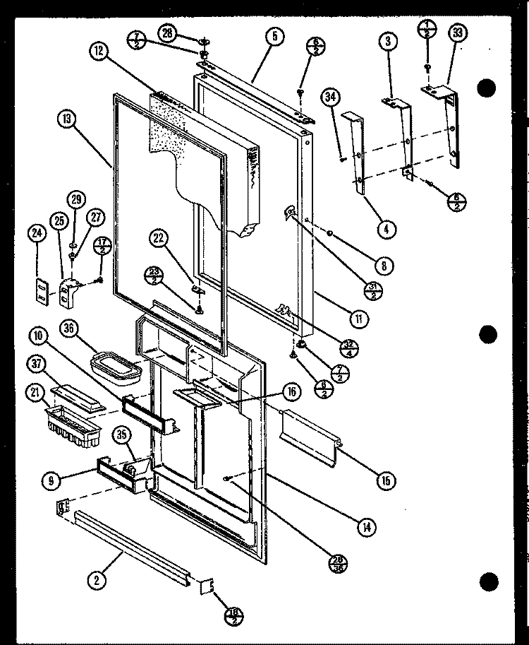 Page 10 Diagram and Parts List for TX20NB P1106232W Amana Refrigerator