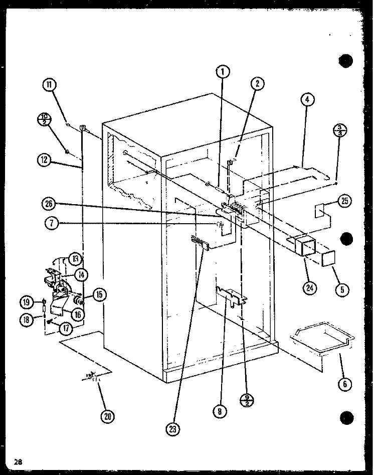 Page 12 Diagram and Parts List for TXI20N P1106219W Amana Refrigerator