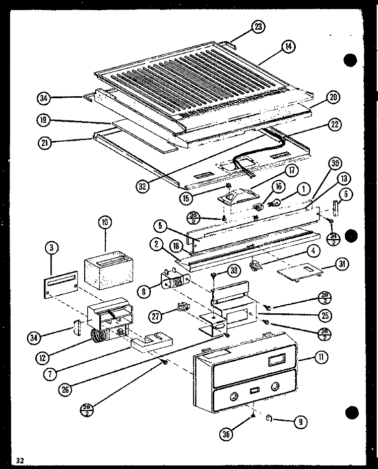 Page 14 Diagram and Parts List for TX20NB P1106232W Amana Refrigerator