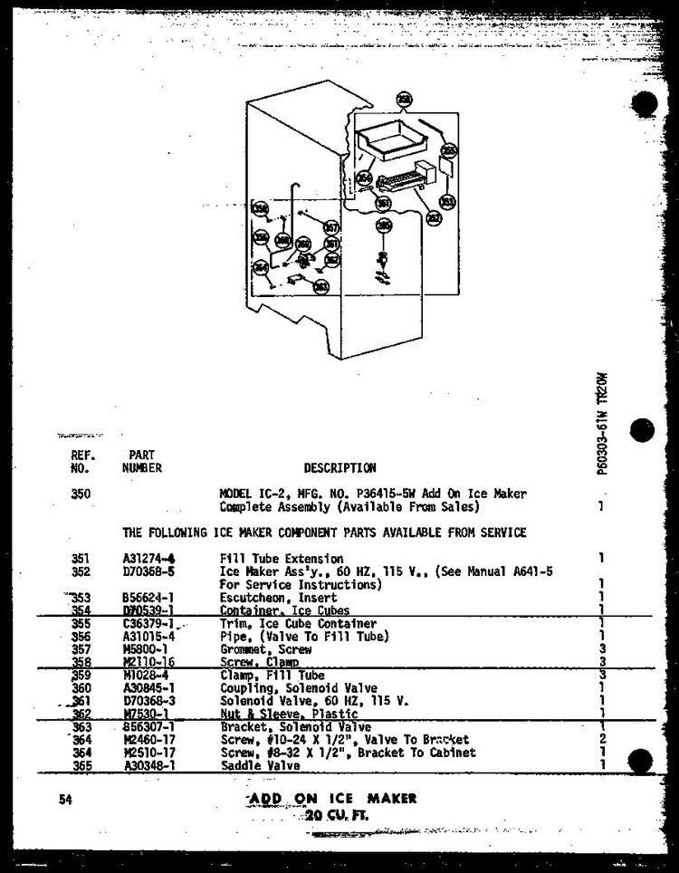 Section 17 Diagram and Parts List for TC18N-A-P60303-59WA  Amana Refrigerator