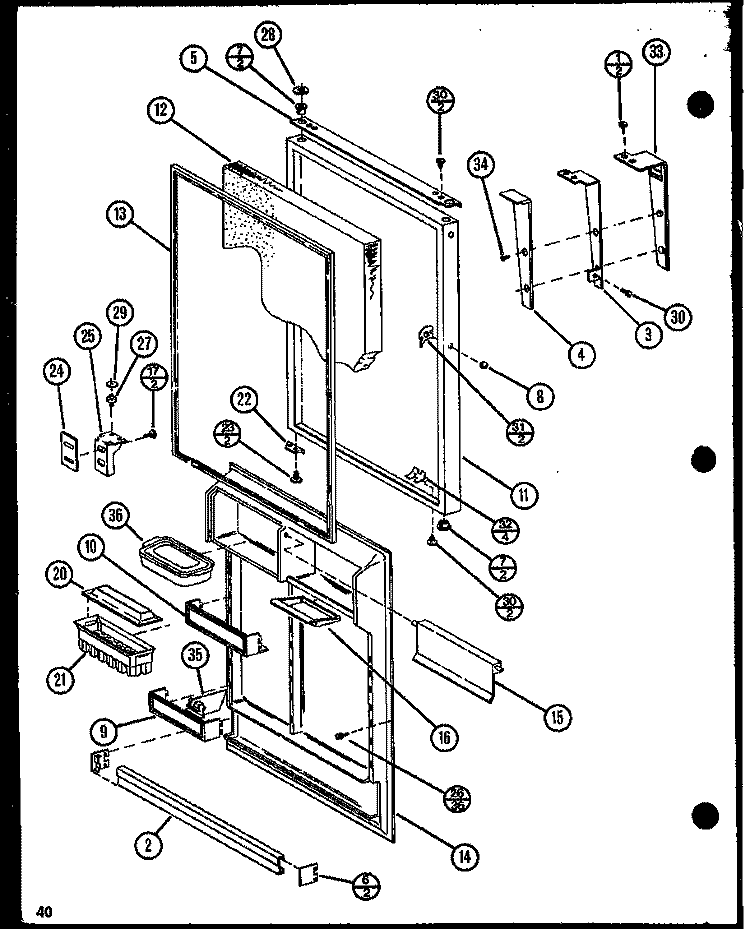 Page 18 Diagram and Parts List for TX22N P1106210W Amana Refrigerator