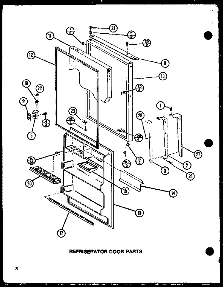 REF DOOR PARTS Diagram and Parts List for TJ18N P1102111W Amana Refrigerator