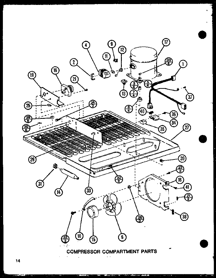 COMPRESSOR COMPARTMENT PARTS Diagram and Parts List for TJ18N P1102111W Amana Refrigerator