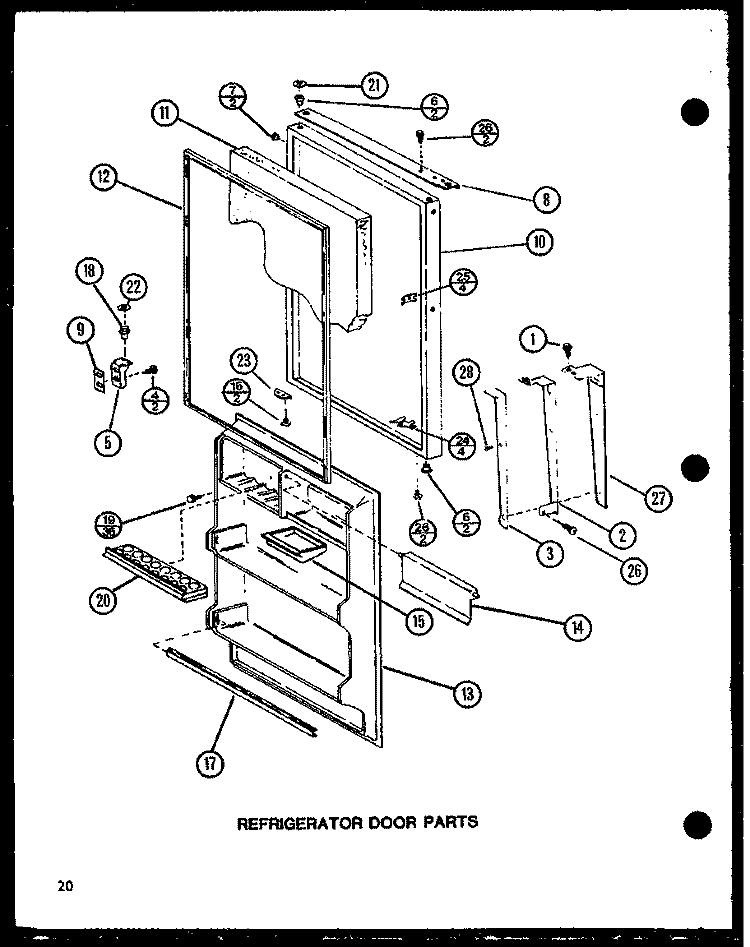 REF DOOR PARTS Diagram and Parts List for TJ20N P1102113W Amana Refrigerator