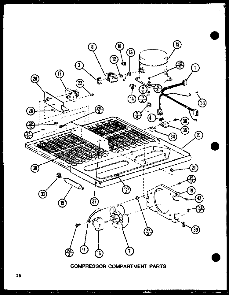 COMPRESSOR COMPARTMENT PARTS Diagram and Parts List for TJ20N P1102113W Amana Refrigerator