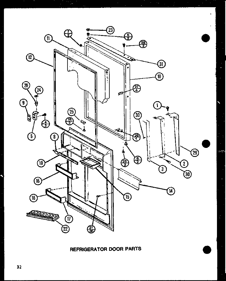 REF DOOR PARTS Diagram and Parts List for TJ22N P1102115W Amana Refrigerator