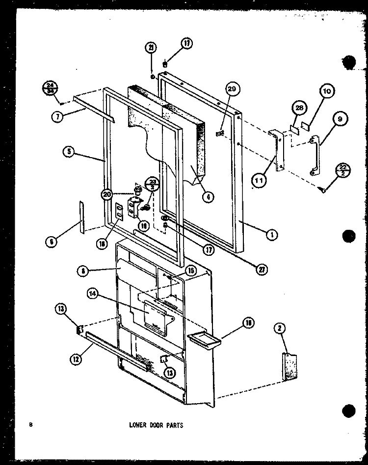 LOWER DOOR PARTS Diagram and Parts List for TM14H P7705203W Amana Refrigerator