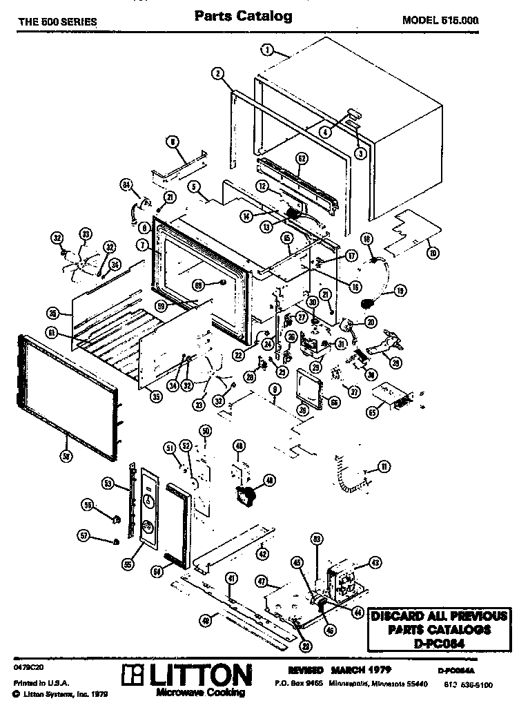 01 - Page 1 Diagram and Parts List for 515000  Maytag Microwave