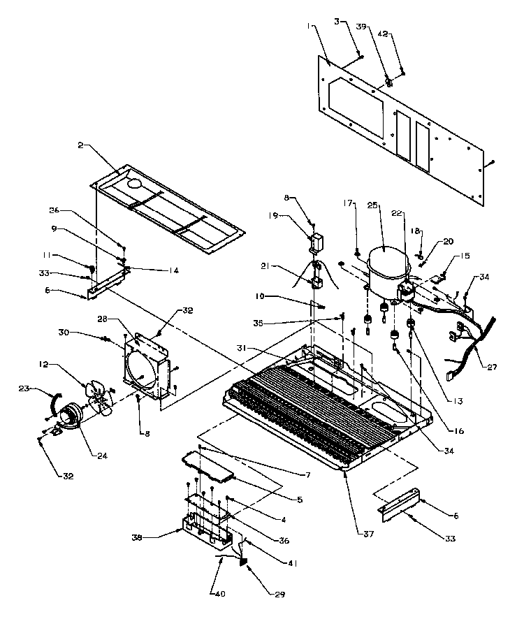 Machine Compartment Diagram and Parts List for SXDE27QE-P1162208WE  Amana Refrigerator