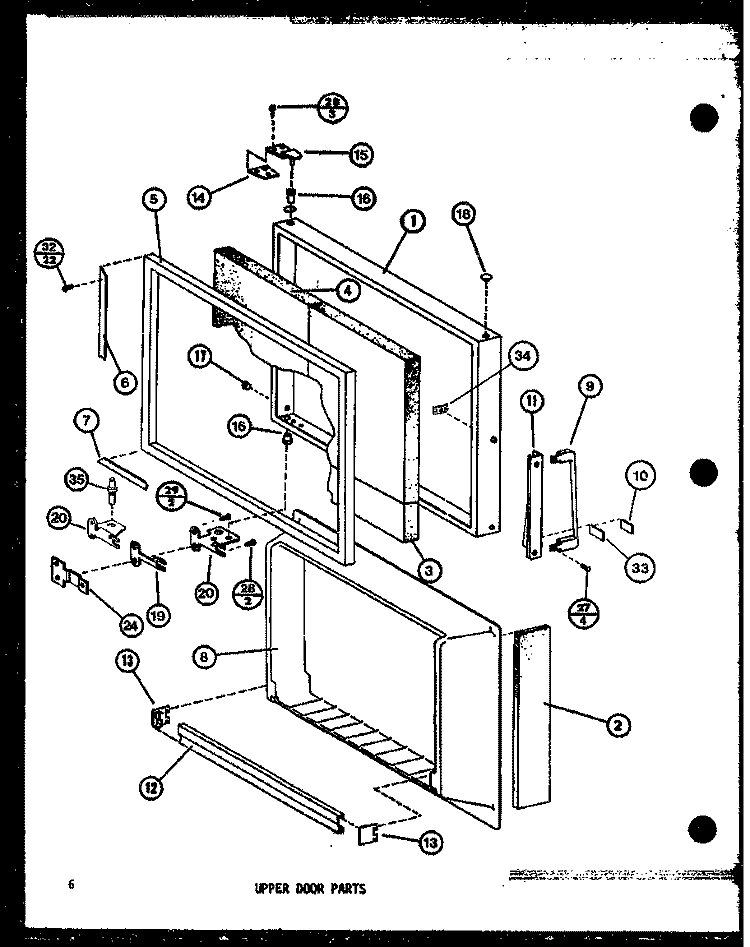 UPPER DOOR PARTS Diagram and Parts List for TM14K P7705206W Amana Refrigerator