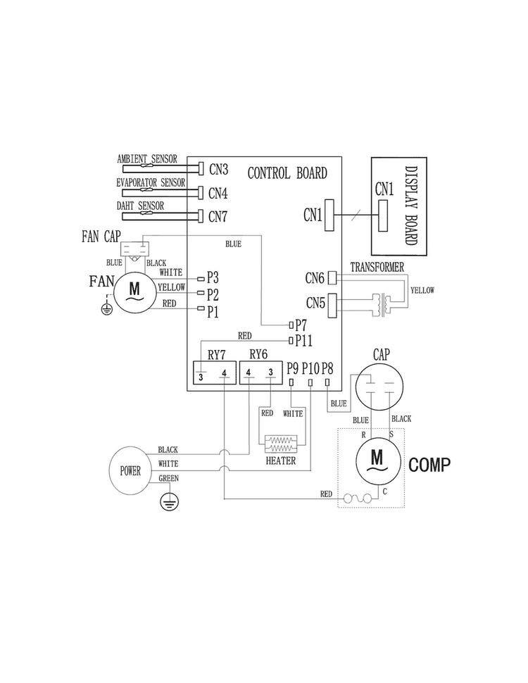 Wiring Diagram Diagram and Parts List for CAHE25ERR410A14  Crosley Air Conditioner