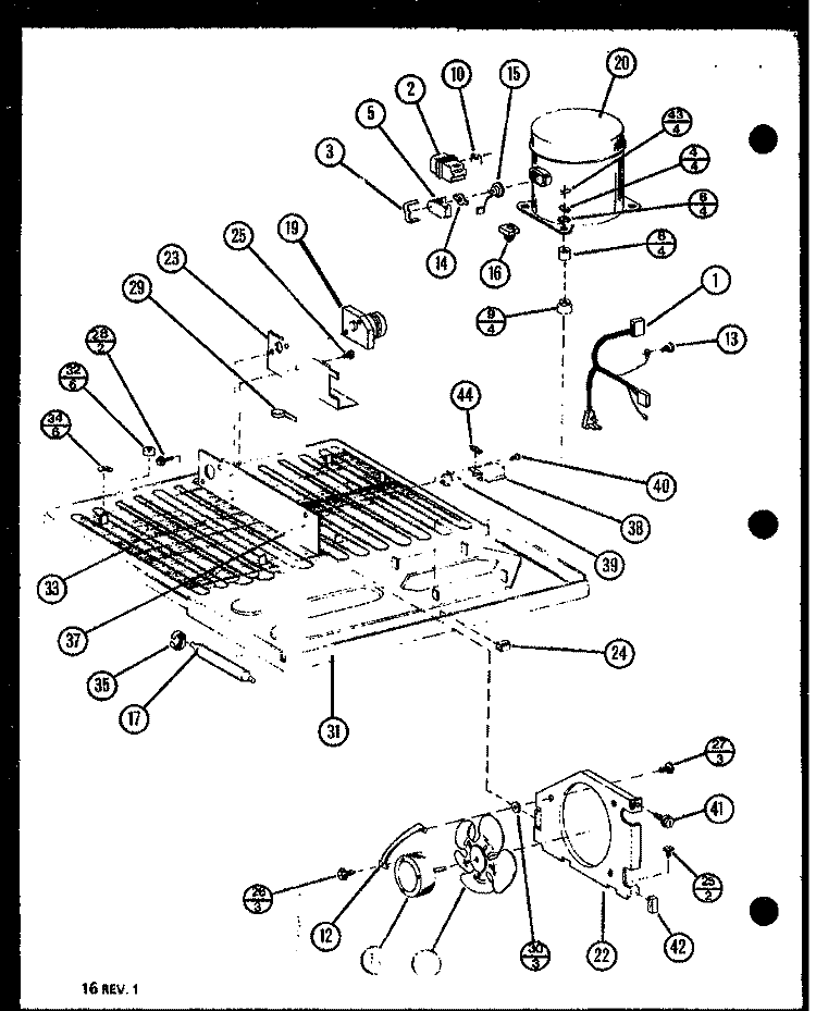 Page 6 Diagram and Parts List for TJ18N P1106111W Amana Refrigerator