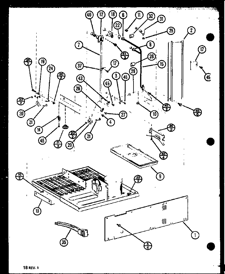 Page 7 Diagram and Parts List for TJ18N P1106111W Amana Refrigerator