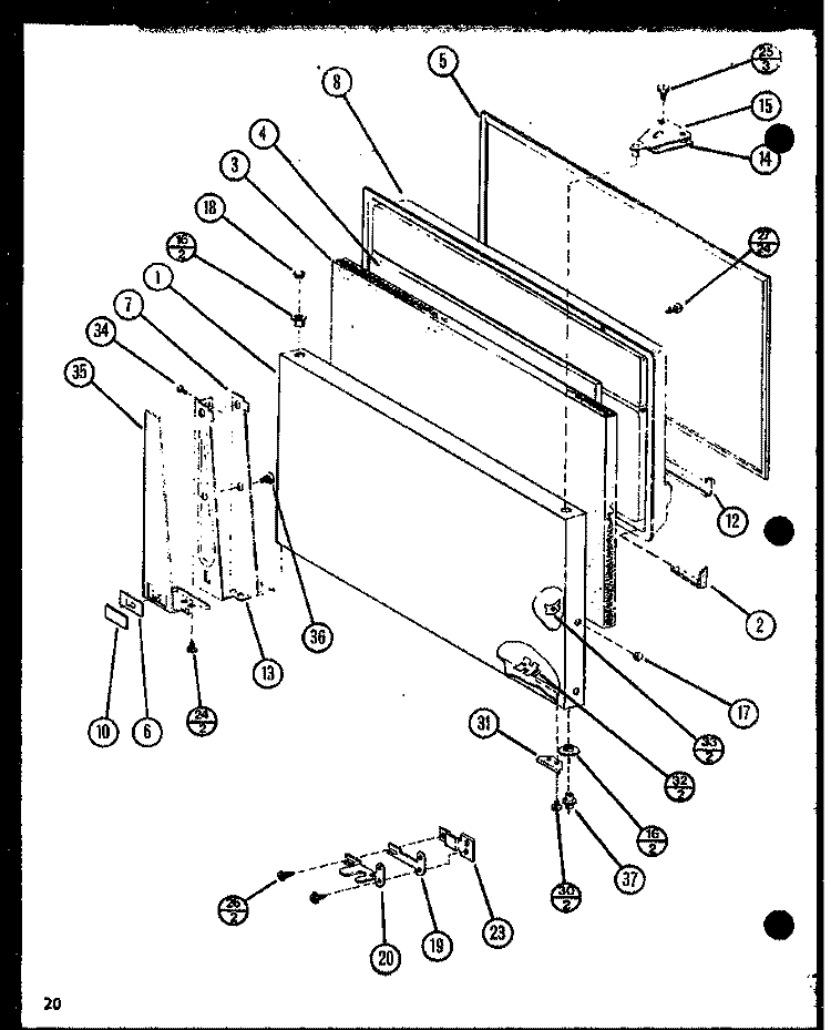 Page 8 Diagram and Parts List for TJ20N P1106114W Amana Refrigerator