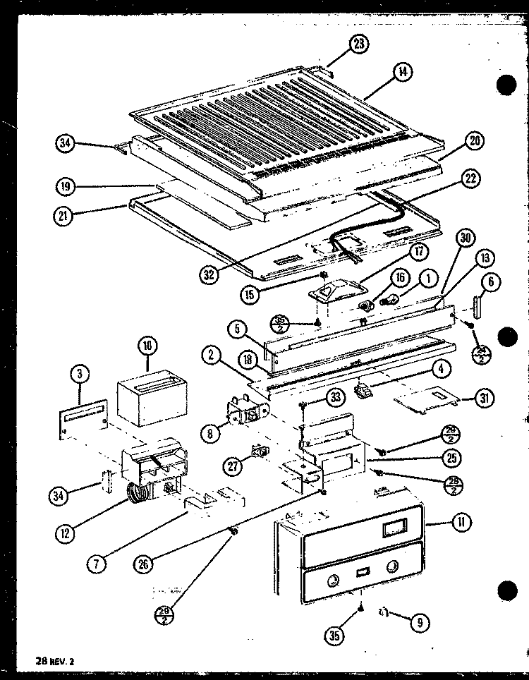 Page 12 Diagram and Parts List for TJ20N P1106114W Amana Refrigerator