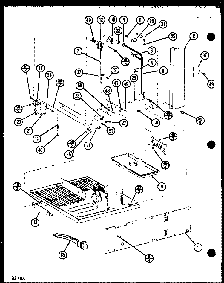 Page 14 Diagram and Parts List for TJ20N P1106114W Amana Refrigerator
