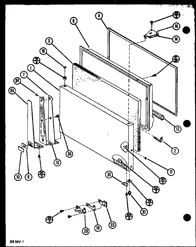 Page 15 Diagram and Parts List for TJ22N P1106115W Amana Refrigerator