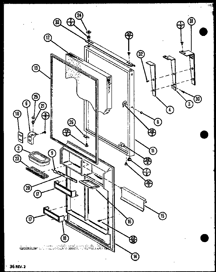Page 16 Diagram and Parts List for TJ22N P1106115W Amana Refrigerator