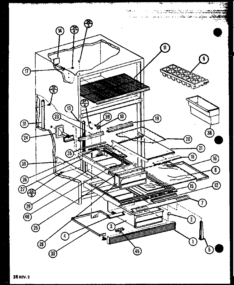 Page 17 Diagram and Parts List for TJ22N P1106115W Amana Refrigerator
