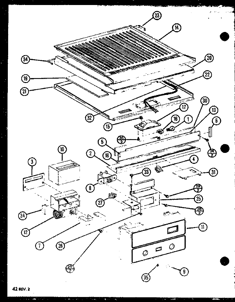 Page 19 Diagram and Parts List for TJ22N P1106115W Amana Refrigerator
