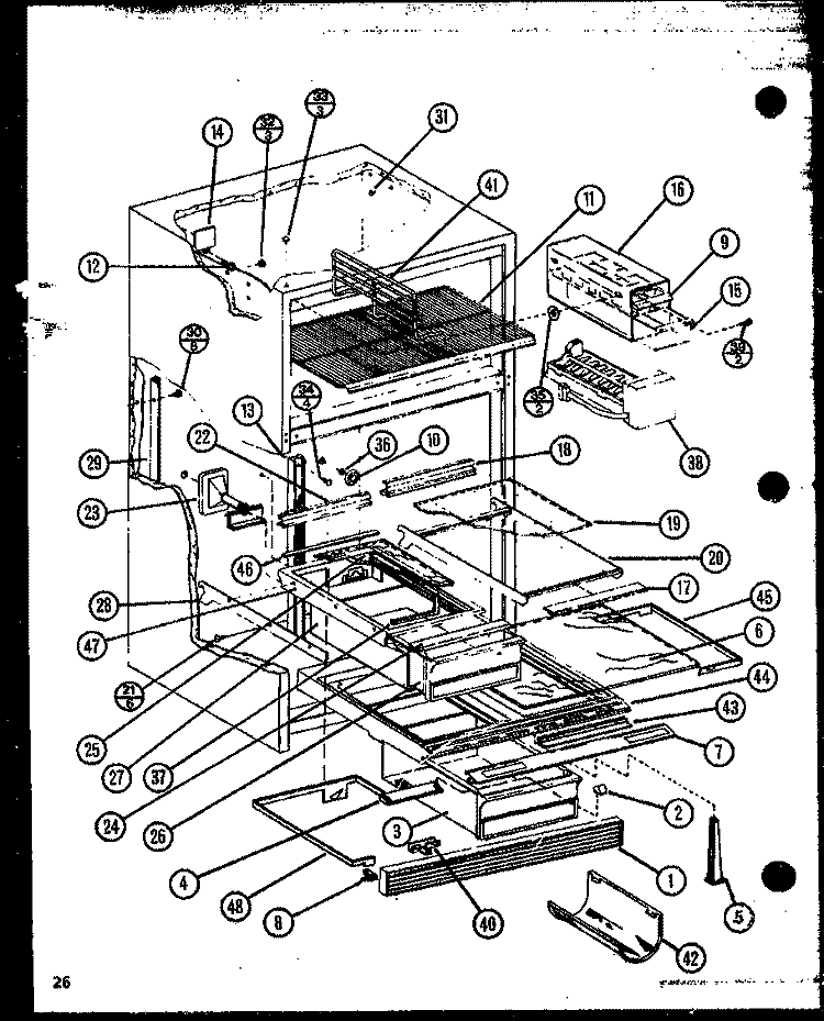 Page 12 Diagram and Parts List for 85278 P1109010W Amana Refrigerator