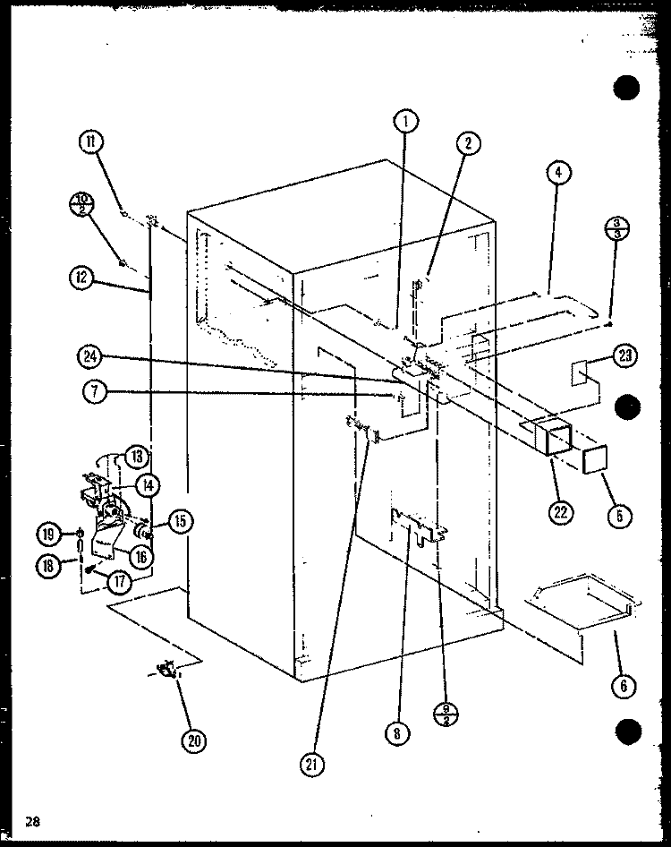 Page 13 Diagram and Parts List for 85281 P1109011W Amana Refrigerator