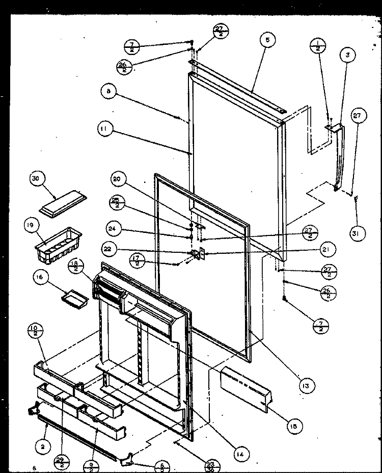 Page 2 Diagram and Parts List for TC18QW P1111408W W Amana Refrigerator