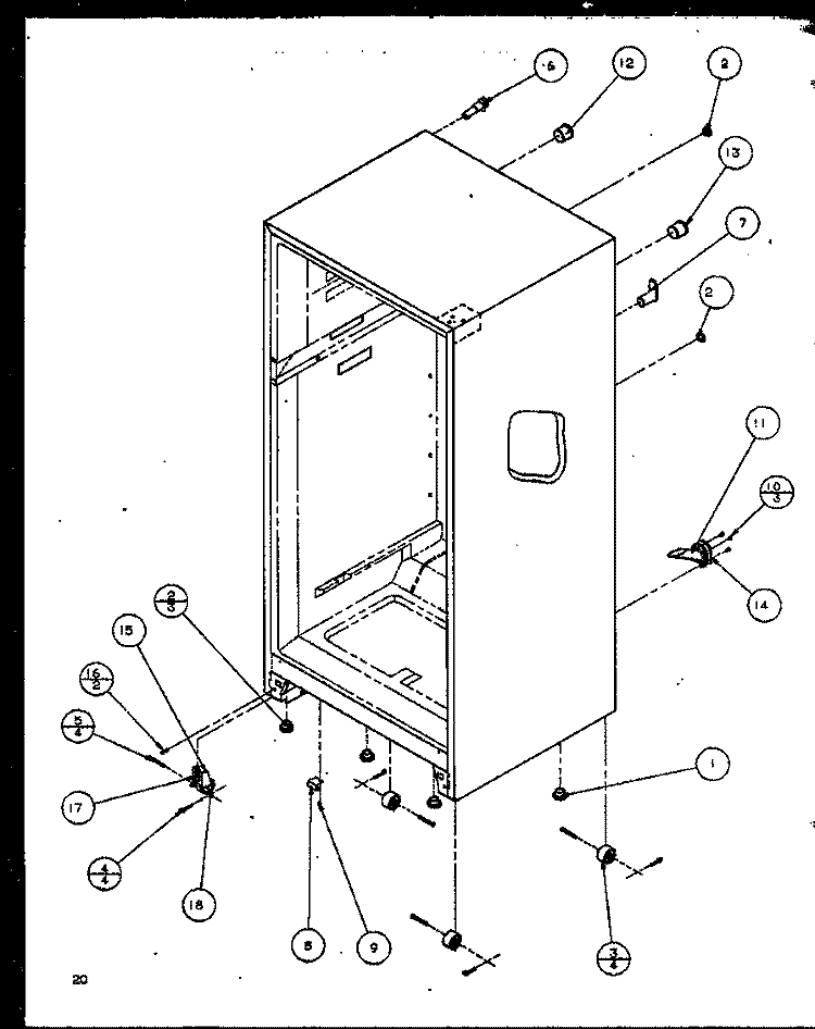 Page 9 Diagram and Parts List for TC18QW P1111408W W Amana Refrigerator