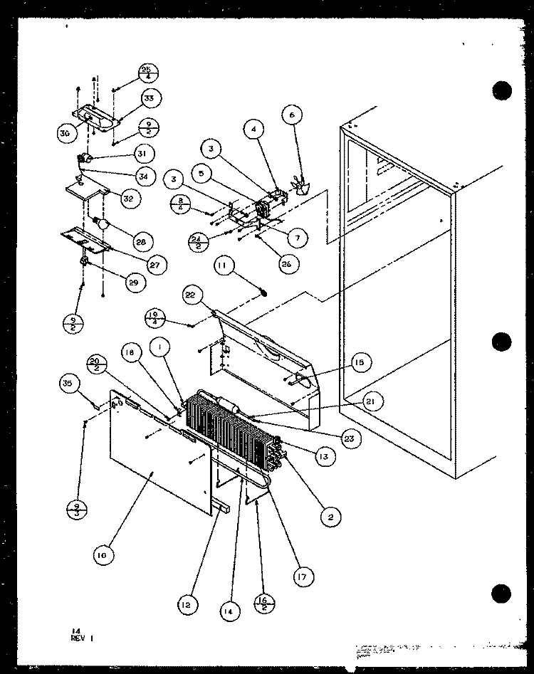 EVAP AREA Diagram and Parts List for TL20QL P1111706W L Amana Refrigerator
