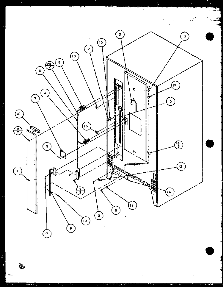 CABINET BACK Diagram and Parts List for TL20QL P1111706W L Amana Refrigerator